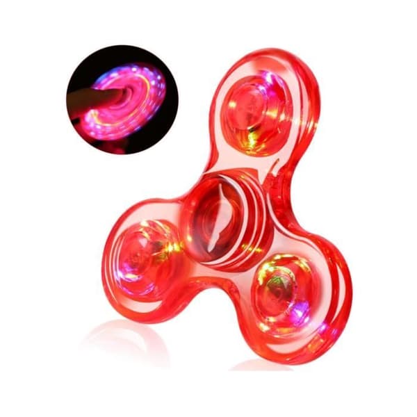 Fidget Spinner - LED - Krystal - Anti-stress - Sanselegetøj - Til børn og voksne[YJD] Red