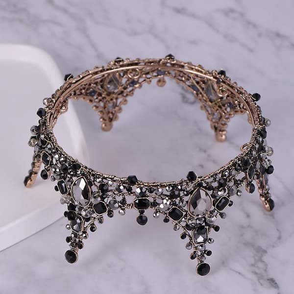 1 stk. Mini Krone Kagepynt Krystal Perle Tiara Børne Hårpynt[YJD] Gold 1pc