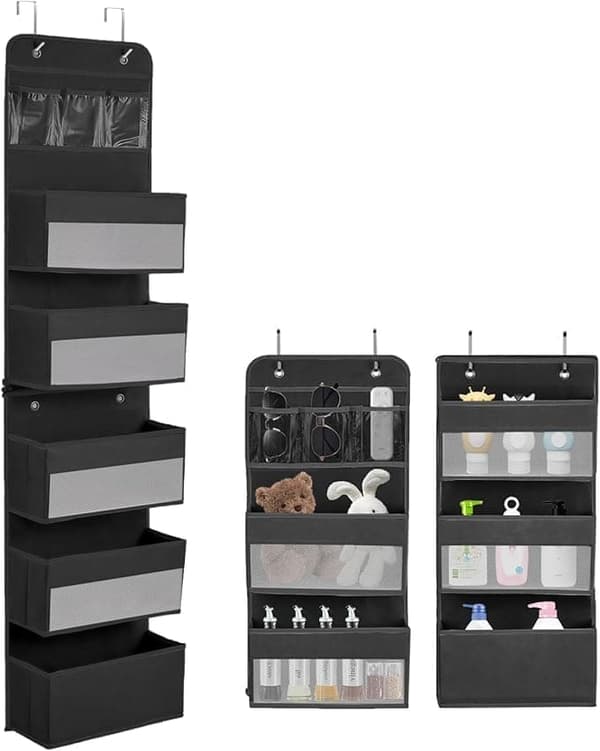 Baby- og børneværelsesorganizer med 4 kroge, foldbart design[YJD] black black