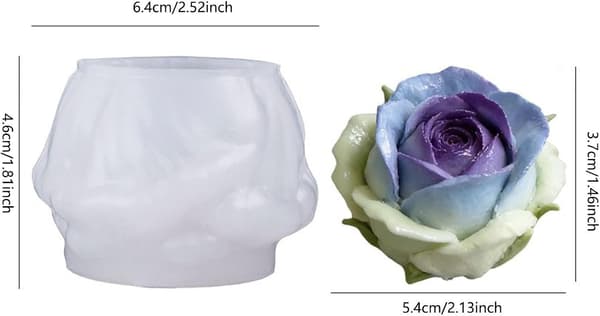 Roseblomst lysforme, genanvendelige silikone ler håndværk blomst slikforme (JYD)