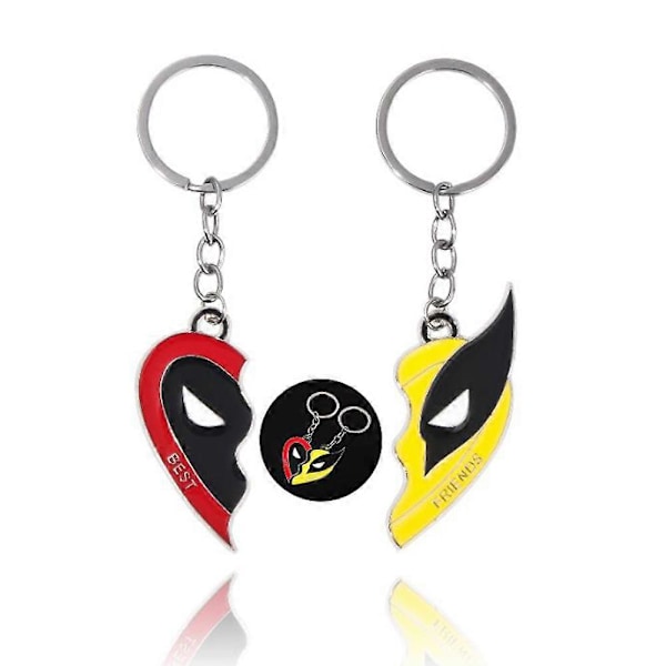 Wolverine Deadpool Parhaat Ystävät BFF Avaimenperä Kaulakoru Miesten Seosriipus Cosplay Avaimenperät Kaulakorut Lahja (YJD) Keyring