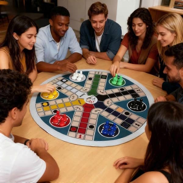 Cirkulärt Ludo-spel för 6 spelare [YJD] A