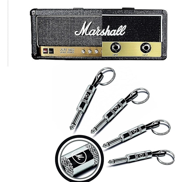 Standard Jack Gitarrnyckelring Gitarrförstärkare Nyckelhållare Hängare Väggmontering