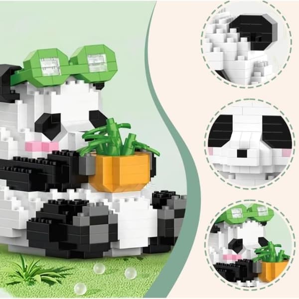 Panda Byggeklodser Mini Panda Byggeklodser Søde Dyre Panda Klodser, 348 dele[YJD]