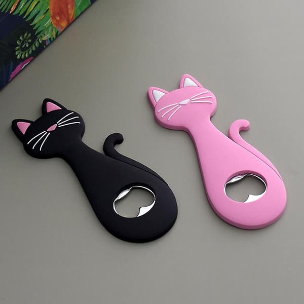 Katt magnetisk vinflasköppnare[YJD] Black