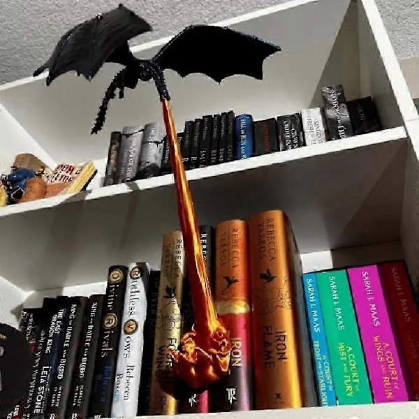 Dragon Book Nook, Dragon Flame Book Nook, Dragon Bogstøtter, Dragon Dekoration (FMY)