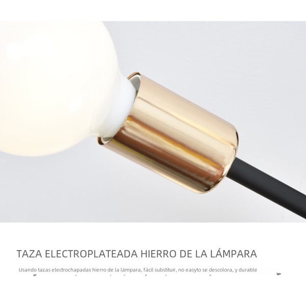 Modern Retro Industriell Stil Smidesjärns LED Taklampa White Golden Without light bulb