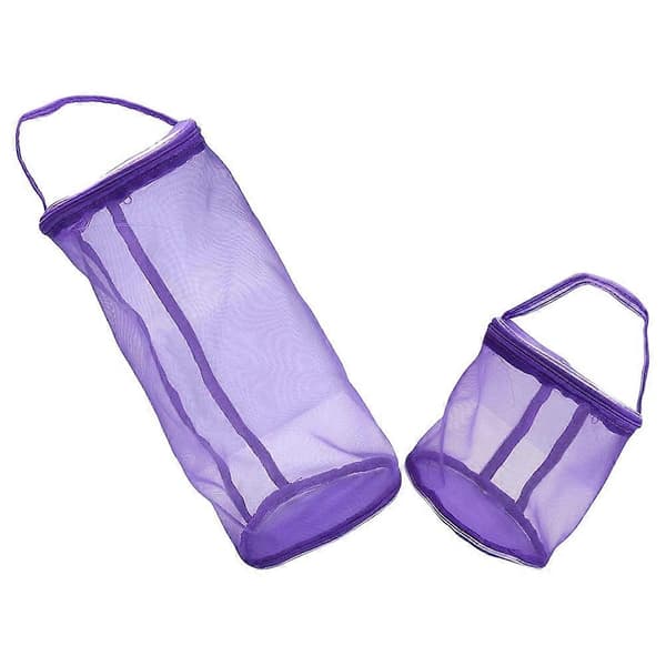 Lila nätväska för garnförvaring, 4-pack virk- och stickhållare [YJD]