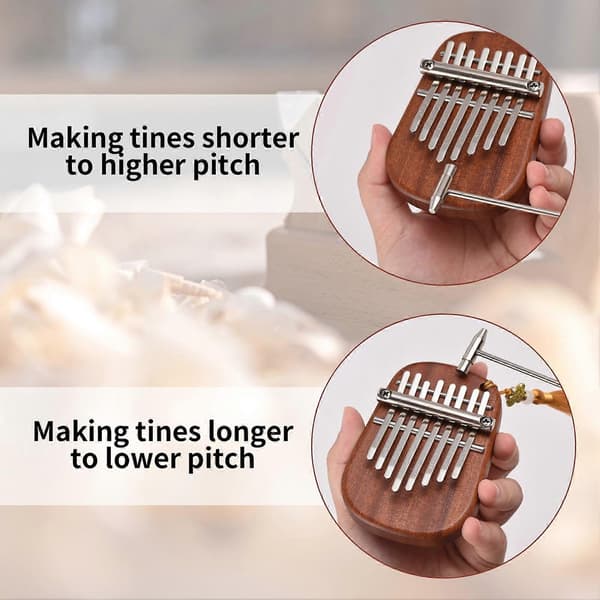 Kalimba 8-tangenters tommelfingerklaver med indgraverede noder, kompakt mini Sapele-træ til rejser og fester[YJD]