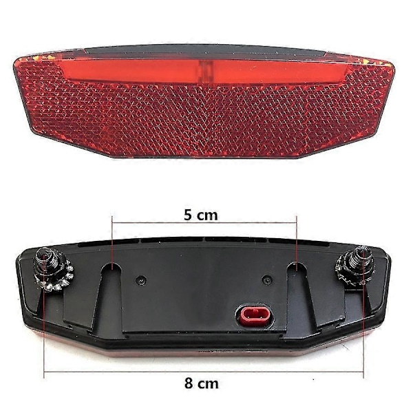 6-60v Elektrisk Cykel Baglygte Elektrisk Cykel Led Baglygte Advarselslampe Nat Sikkerhed Cykling[YJD] Black Red