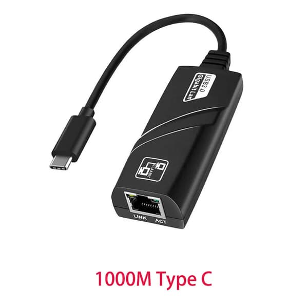 10/100/1000Mbps USB 3.0 Kablet USB TypeC Til Rj45 Lan Ethernet Adapter RTL8153 Netværkskort til PC Macbook Windows Laptop(YJD) 1000M Type C