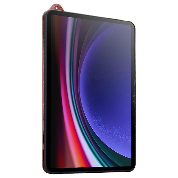 Til Samsung Galaxy Tab A9 X110 X115 Etui Håndrem Støtteben Læder Tablet Cover - Grå[HK] Multicolor Brown