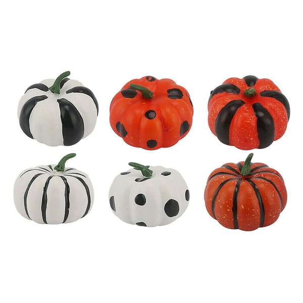 6 stk. Kunstig Mini Skum Gresskar Simuleringsrekvisitter Fest Halloween Dekor[YJD] White 6Pcs