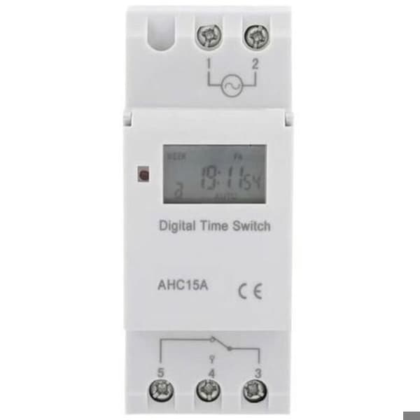 Ukentlig LCD elektrisk programmerer med digital tidtaker 15 A (220 V)