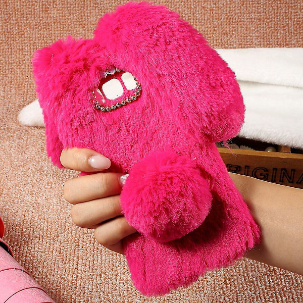 Pupu-muotoinen strassi lämmin karvainen TPU-puhelinkuori Samsung Galaxy S8:lle [HK] Pink Style D Samsung Galaxy S8