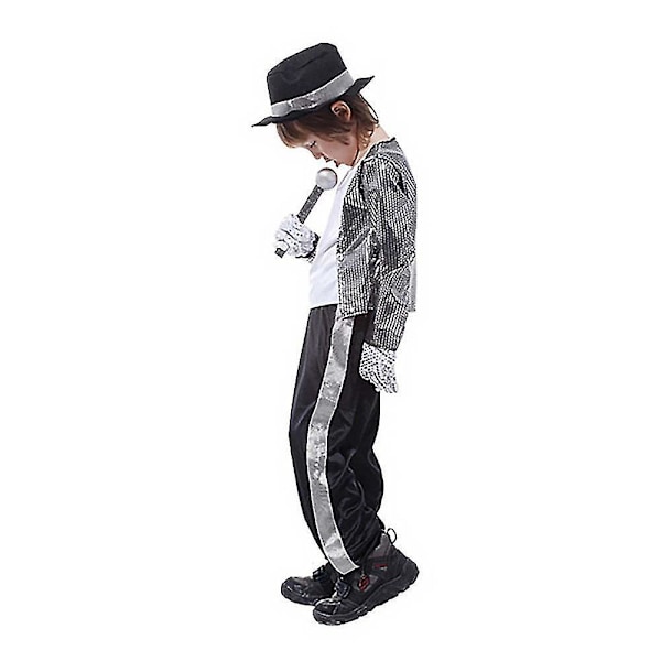 3-16 år barn tonåringar Michael Jackson Cosplay kostym prestanda outfits set Halloween fest Fancy Dress gåvor  (YJD) 12-14 Years