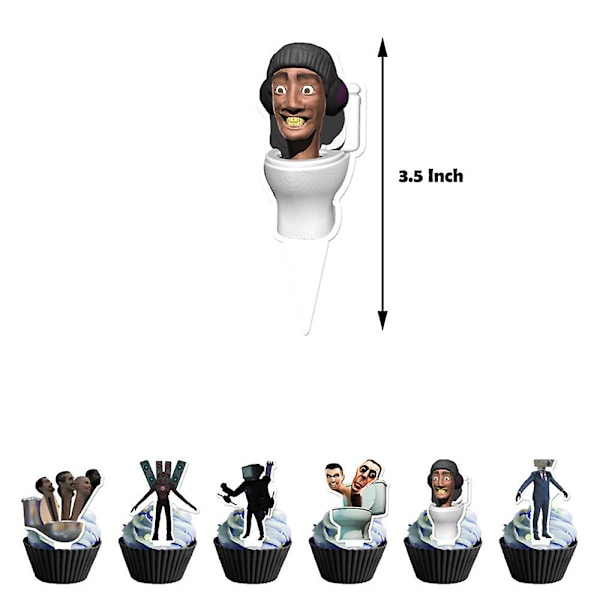 Skibidi Toilet Tema Fødselsdagsfest Tilbehør Balloner Kit Banner Kage Toppers Sæt Dekoration (YJD)