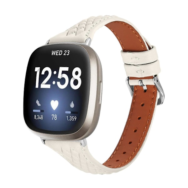 Fitbit Versa 3/Sense -kelloon sopiva pintanahkainen ruutukuvioitu ranneke [HK] Style D Multicolor