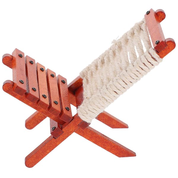 Miniature stolmodel udendørs stol til dekoration 2 stk. brunt træ [YJD]