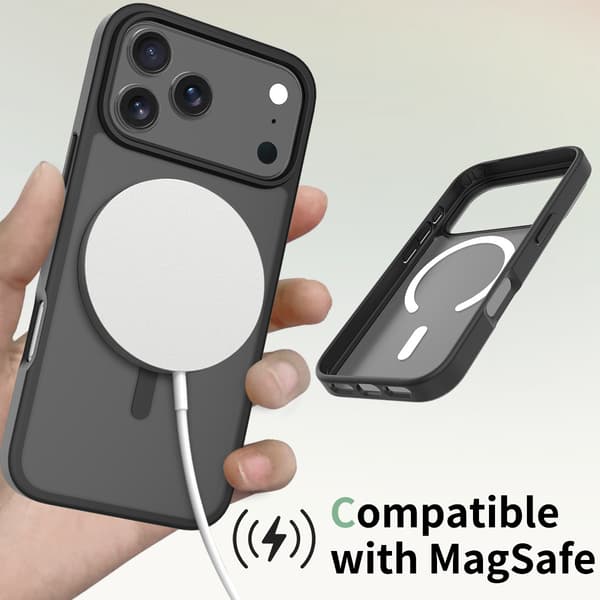 iPhone 17 Pro Silikondeksel Magnetisk Svart[YJD]