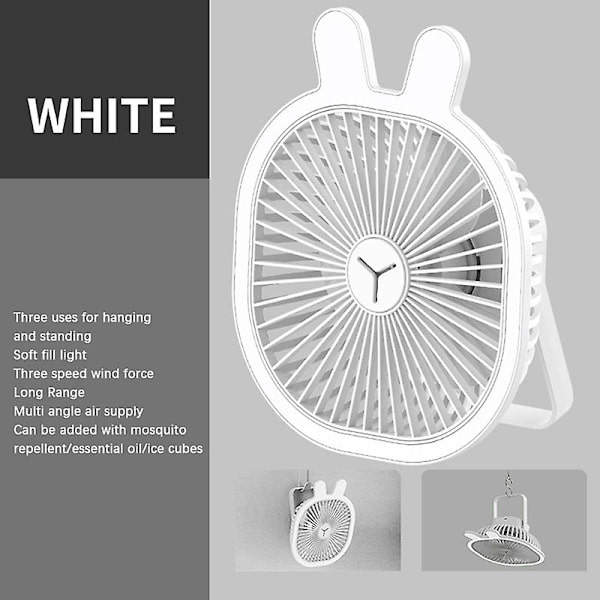 USB Støjsvag Ventilator Bordkøler Til Laptop Notebook Desktop PC Kontorkøling [YJD] White