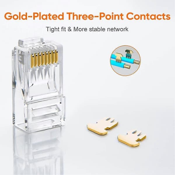 Cat6 RJ45-ender, CableCreation 100-PAK Cat6-stik, Cat6 / Cat5e RJ45-stik [YJD]