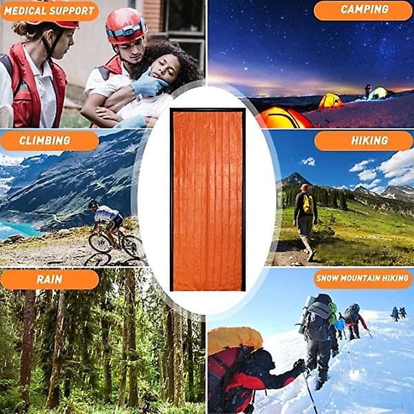 Nødtermisk sovepose til camping udendørs eventyr [YJD] Orange