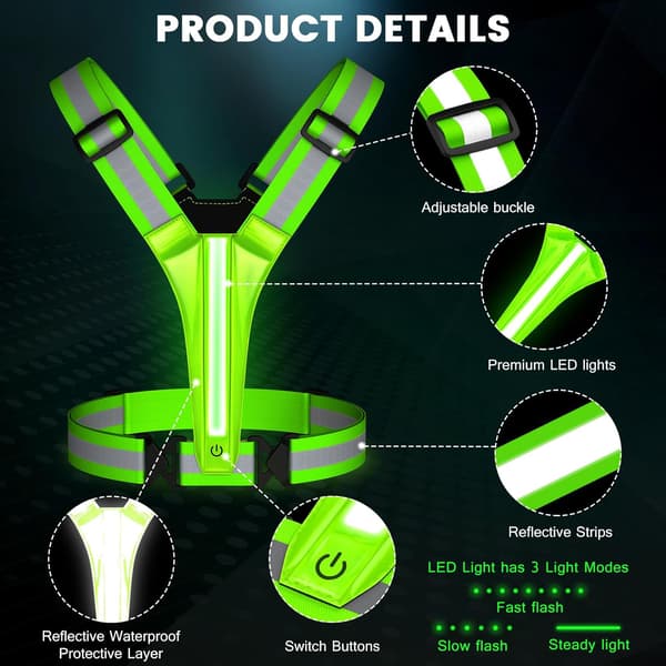 LED Refleksvest for Sykling, Løping og Gåing i Mørket [YJD]
