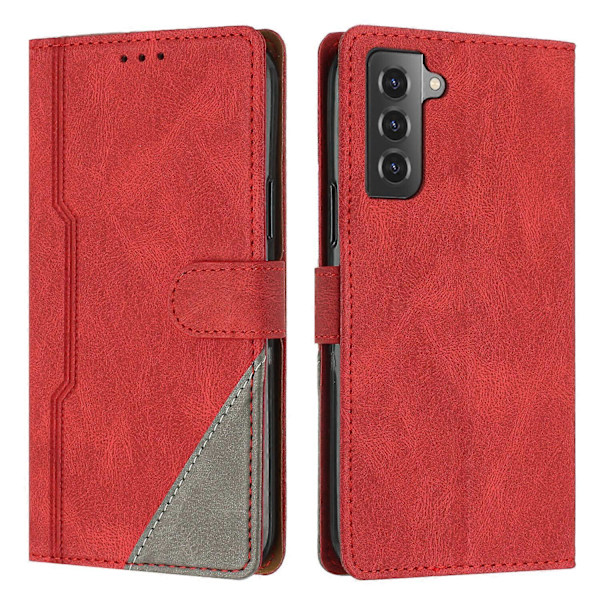 Kompatibel med Samsung Galaxy S21 Plus 5G Plånboksfodral PU Läder Kortfodral med Praktisk Ställfunktion[HK] Red