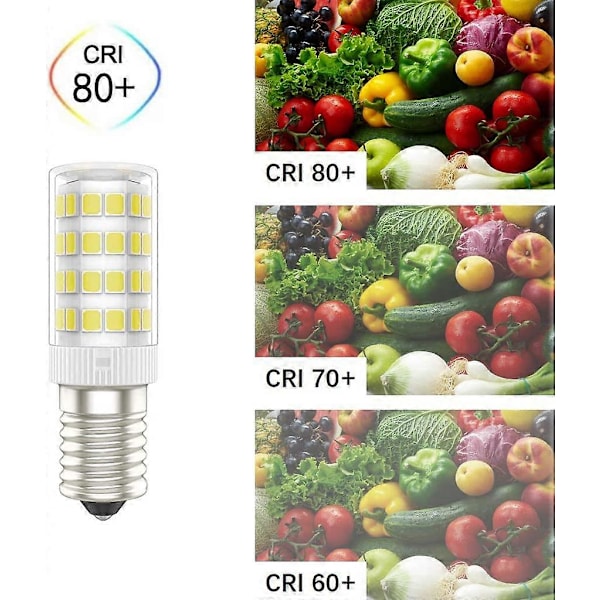 E14 LED Pærer, 5W (Svarer til 50W), Kold Hvid (6000K), AC220-240V, Flimmerfri, Ikke Dæmpbar, 300 Lumen, CRI>80, Pakke med 6 - (Kold Hvid, 5W) [E