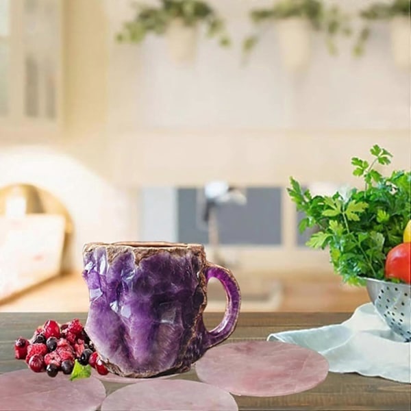 Mineralkrystall Kaffeekrus, Flerfargede Kaffeekrus Med Håndtak For Hjem & Kontor