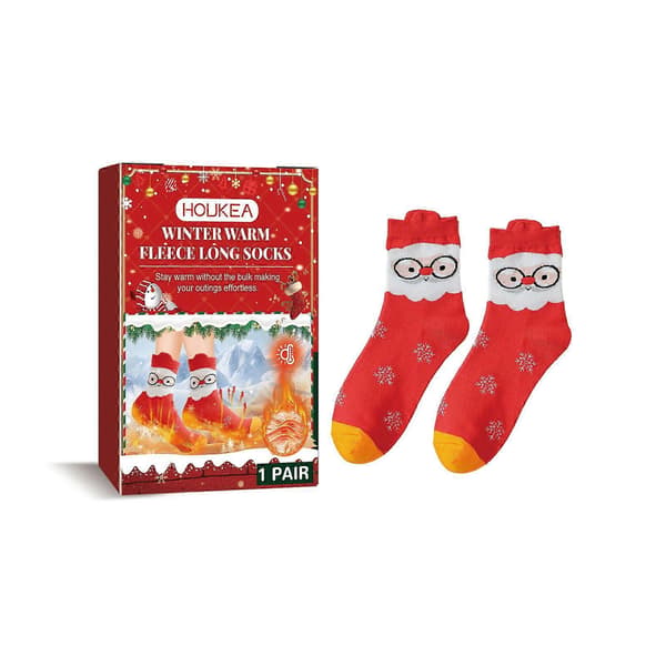 Houkea Jule Vinter Termiske Sokker, Vinter Udendørs Ski Vinter Varme Fødder Julegave Strømper[YJD] 2PCS