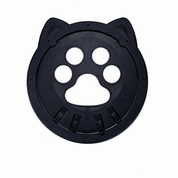 Robust husdjursdörr med kattassöppning | Dubbelsidig ingång, säker skruvmontering [YJD] Black