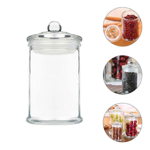 Transparent förvaringsburk i glas för förvaring 1 st förseglad spannmålsburk [YJD]