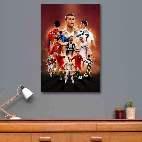 Fotballstjerne Cristiano Ronaldo Portugal Deksel Lerret Poster Soverom Sport Landskap Kontor Rom Perfekt for ethvert rom Dekor Gaveplakater (u  (YJD) No Frame 50x70cm(20x30in)
