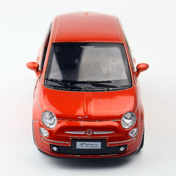 1/28 Fiat 500 Leikkiauto Miniatyyri Cca Klassinen Malli Valettu Metalli Kokoelma Ovet Avattavissa Vetoauto Kokoelma Lahja-YNP  (YJD) Orange