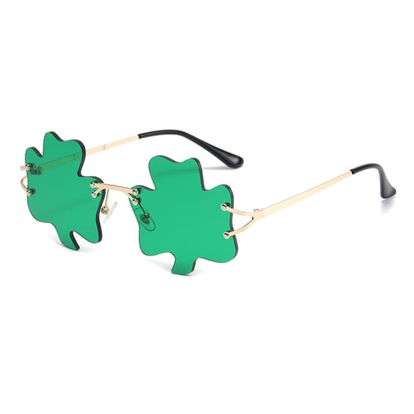 St Patrick's Day Shamrock Solbriller Smaragdgrøn 90'er Retro Stil[YJD] 3