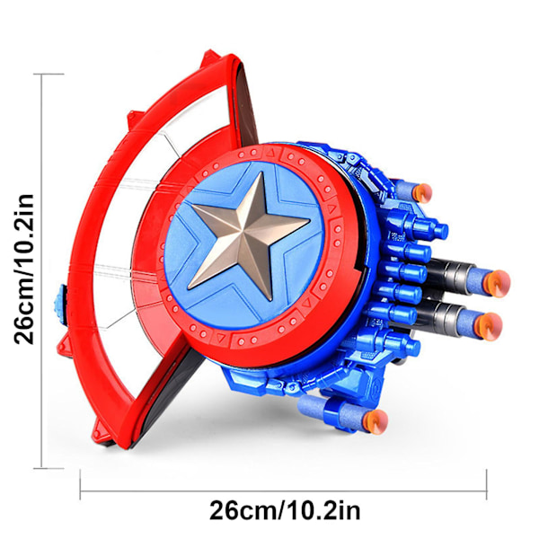 Marvelin Kostaja Mech Strike Kapteeni Amerikan Kilpi Roolipelilelu 20 Pehmeällä Luodilla, Vetokahva Laajentaa, Lapsille 5 Vuotta Ja Ylöspäin A1