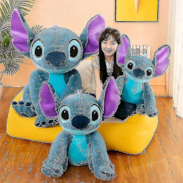 2024 Jättikokoinen Lilo & Stitch -Plush-lelu Kawaii Eläinpari Nukkumassa Pehmeämateriaali Leluksi (YJD) 30cm