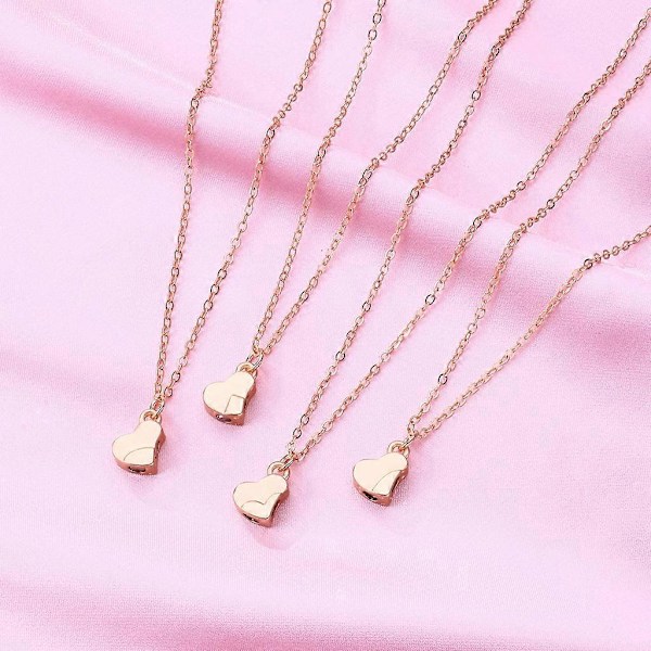 4 Delar/set Magnet Sten BFF Vänskap Hjärta Hänge Kedja Choker Halsband[HK] Gold-color