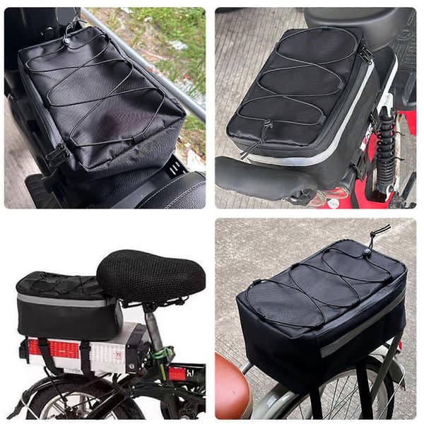 Vattentäta cykelväskor bakre förvaringsväskor Packväska Oxfordtyg Cykelväska Lätt att installera Svart[YJD] Black