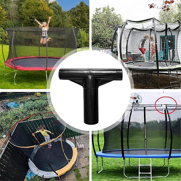 Trampoline T-forbindelsesdeler, Trampoline Rørdekselhetter, Trampoline med Polhetter Utvidelsesbeslag (YJD) Black