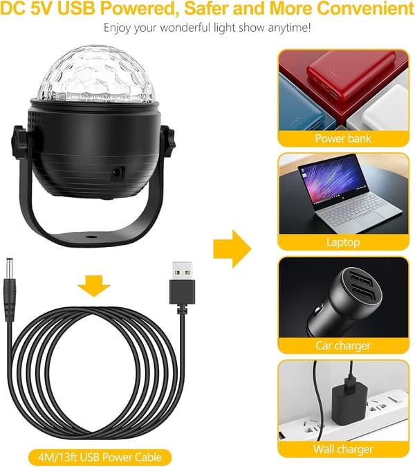USB Mini Party Crystal Magic Ball Natlys (Europæisk)[YJD]