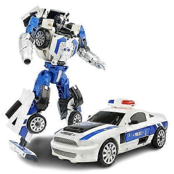 Dreng Legering Transformation Voltron Speedbåd Transformation Legetøjsbil Robot Model[YJD] police car