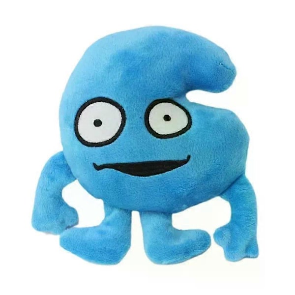 HaKeLai Ny BFDI Battle For Dream Island Plyschleksak Gosedjur Mjukt Djur X Siffror Blintz Block Markör Penna Häftapparat Pommes Frites Gåvor[YJD] Number Six 16cm