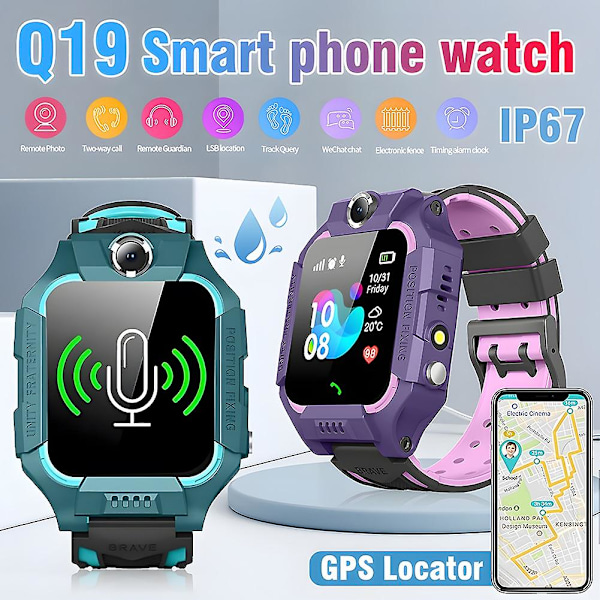 Barn 4g Smart Watch för pojkar flickor Sos Gps plats videosamtal kamera vattentät klocka Sim-kort för barn Smart Wrist Watch  (YJD) Smart Watch Purple