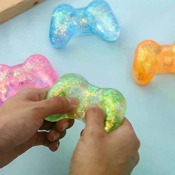 Saktekende Fidget-leke Glitter Squishy Stressball, Fleksibel Sensorisk Lindring for Barn og Voksne[YJD] 2pcs