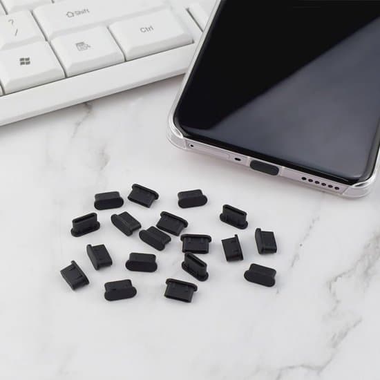 USB C Dammskydd för 50 stycken Typ C-enheter Svart[YJD]