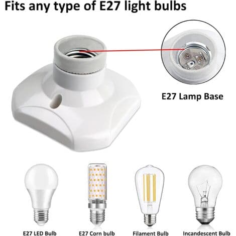 Garagelamphållare E27 2-pack plast för taklampor inomhus AC 230V[YJD]
