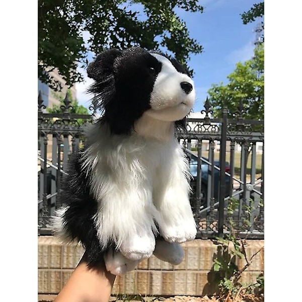 Border Collie Høy Fidelitet Anime Søt Plushie Sauehund Plukketøy Livaktige Dyr Simulering Stoppet Dukke 33cm  (YJD)